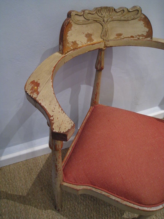 French Art Noveau Corner Chair For Sale