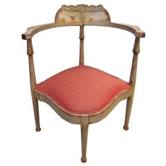 Antique Art Noveau Corner Chair