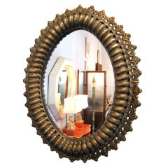 Vintage Indian Bronze oval Mirror