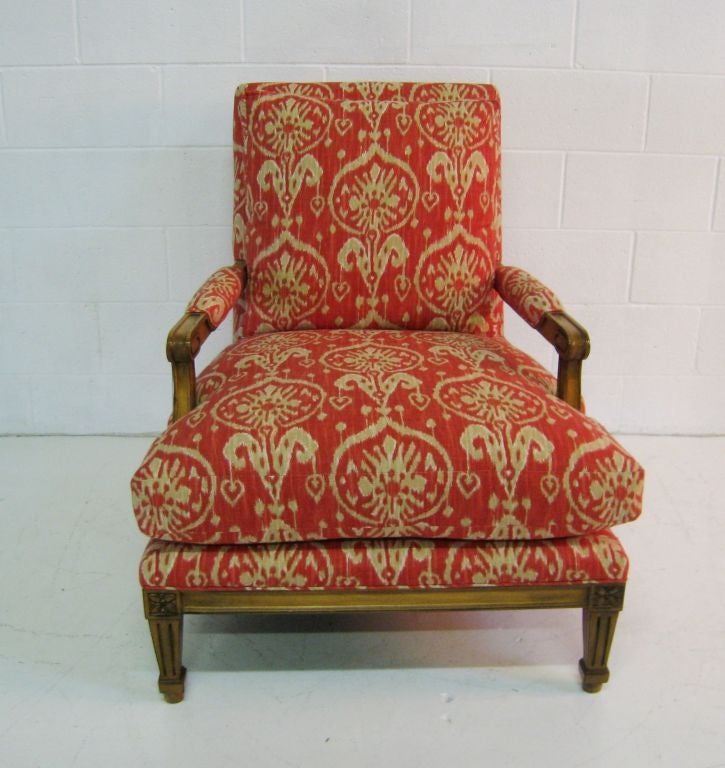 French Style Bergere with Original Finish. New Upholstery.