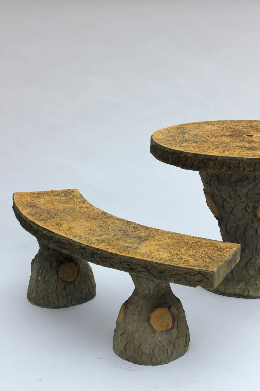 French Faux Bois Cement Garden Set 2