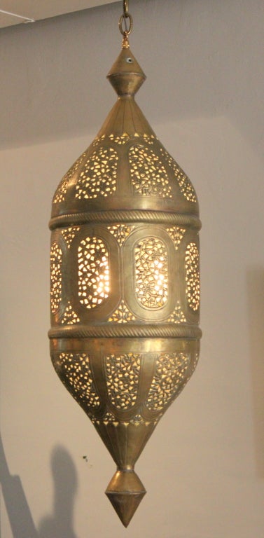 Brass Moroccan Lantern with 3 Bulbs.   Rewired .