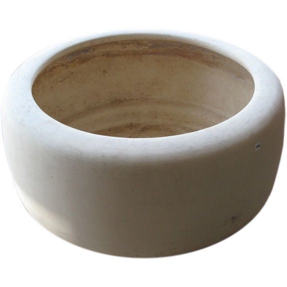 Architectural Pottery Tire Planter in Buff