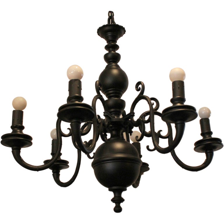 Bronze Chandelier with Black Matte Finish For Sale