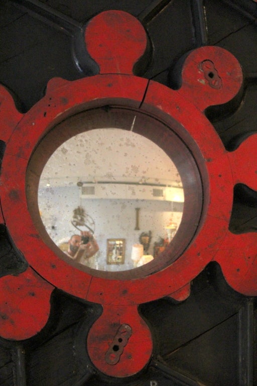 Large Early 20th Century Mold Mounted as a Mirror 1