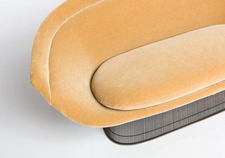 Warren Platner Settee

Knoll 
USA , 1966
enameled steel, upholstery

67 w x 31 d x 32 h inches
Literature: Knoll: A Modernist Universe, Lutz, ppg. 74-75

Settee is upholstered in a rich mohair.