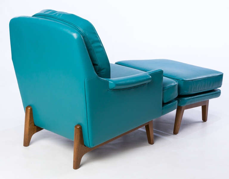 Mid-Century Modern Dunbar Roger Sprunger Chair and Ottoman