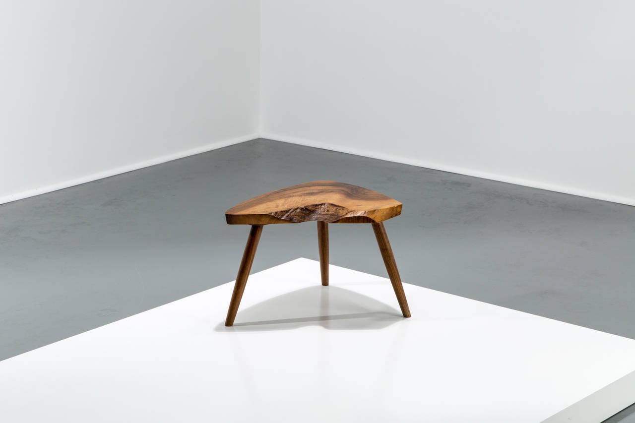 American George Nakashima Walnut Plank Footstool or Table, 1973