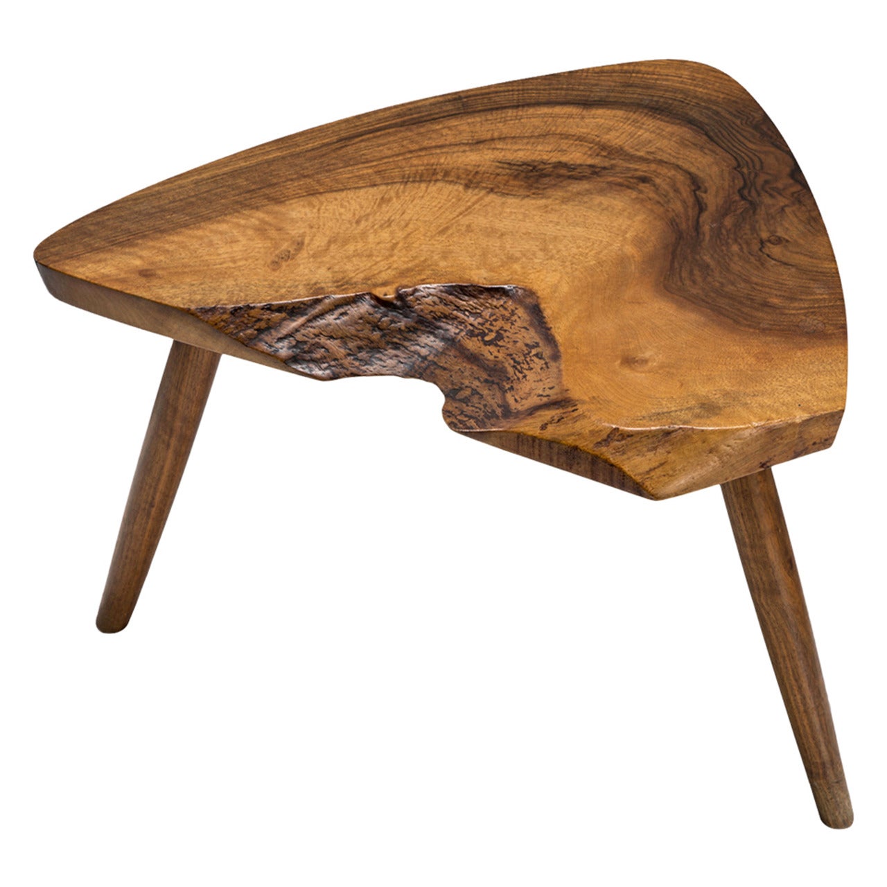 George Nakashima Walnut Plank Footstool or Table, 1973