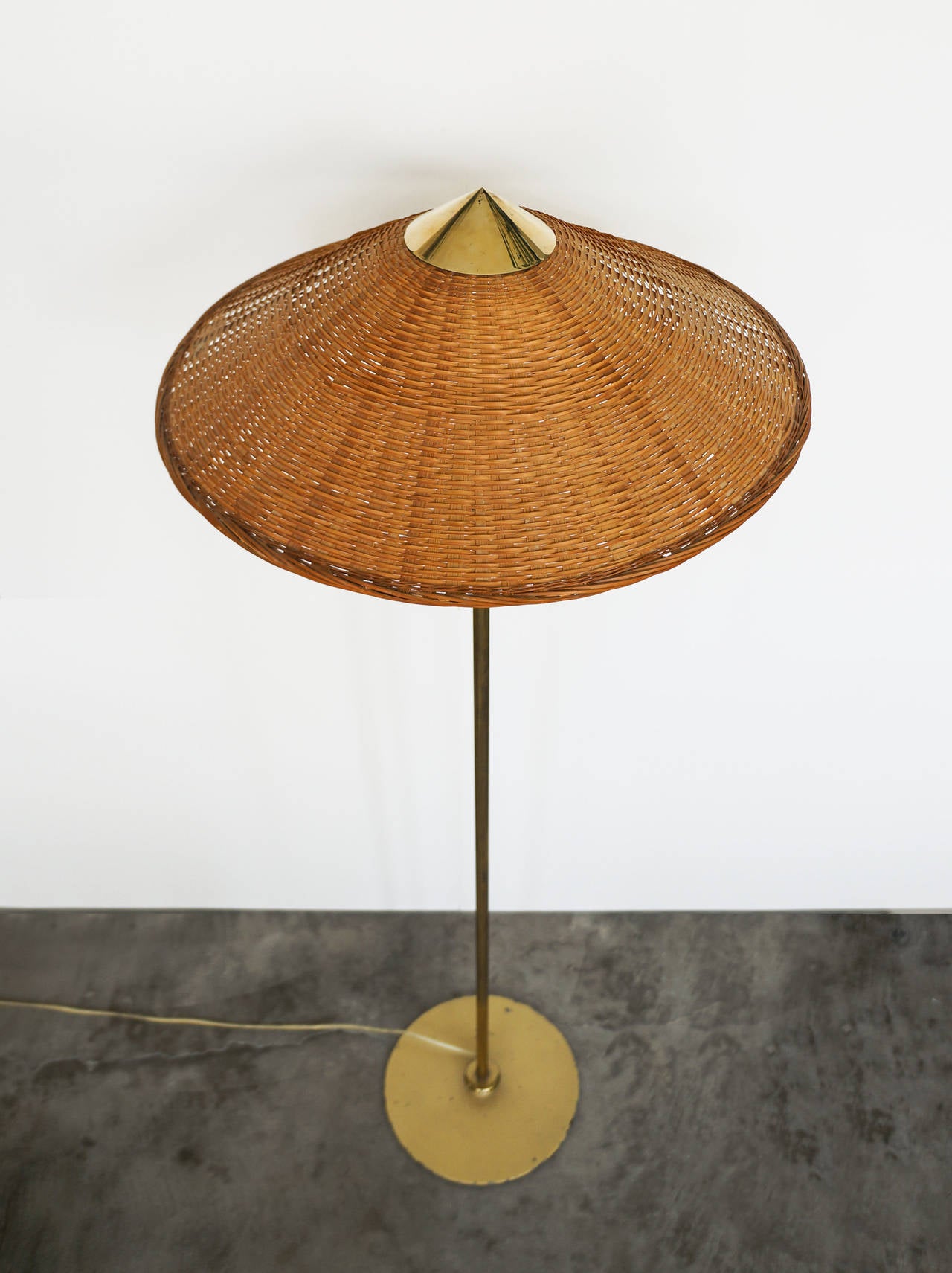 Brass Paavo Tynell Floor Lamp, Taito Oy, 1940s
