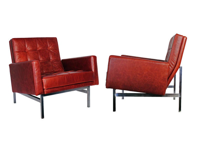 Florence Knoll

lounge chairs (pair) model 51

Knoll Associates
USA , 1955
leather, chrome-plated steel

30 w x 33 d x 31 h inches

Literature: Knoll Furniture: 1938-1960, Rouland and Rouland, pg. 83