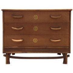 Fabulous Calif-Asia asian Modern Rattan Chest of Drawers