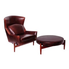 Jens Risom lounge chair and ottoman