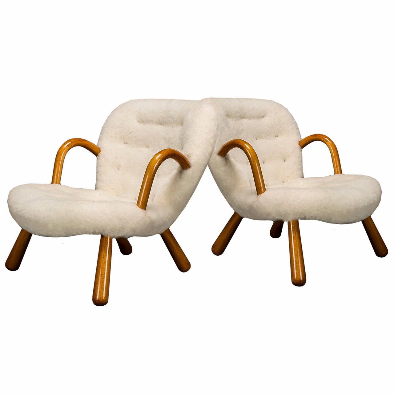Pair of Philip Arctander Clam Chairs