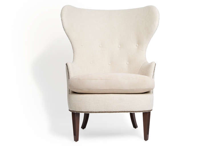 Mid-20th Century In the style of Edward Wormley for Dunbar Pair of Early Wing Chairs, 1930s
