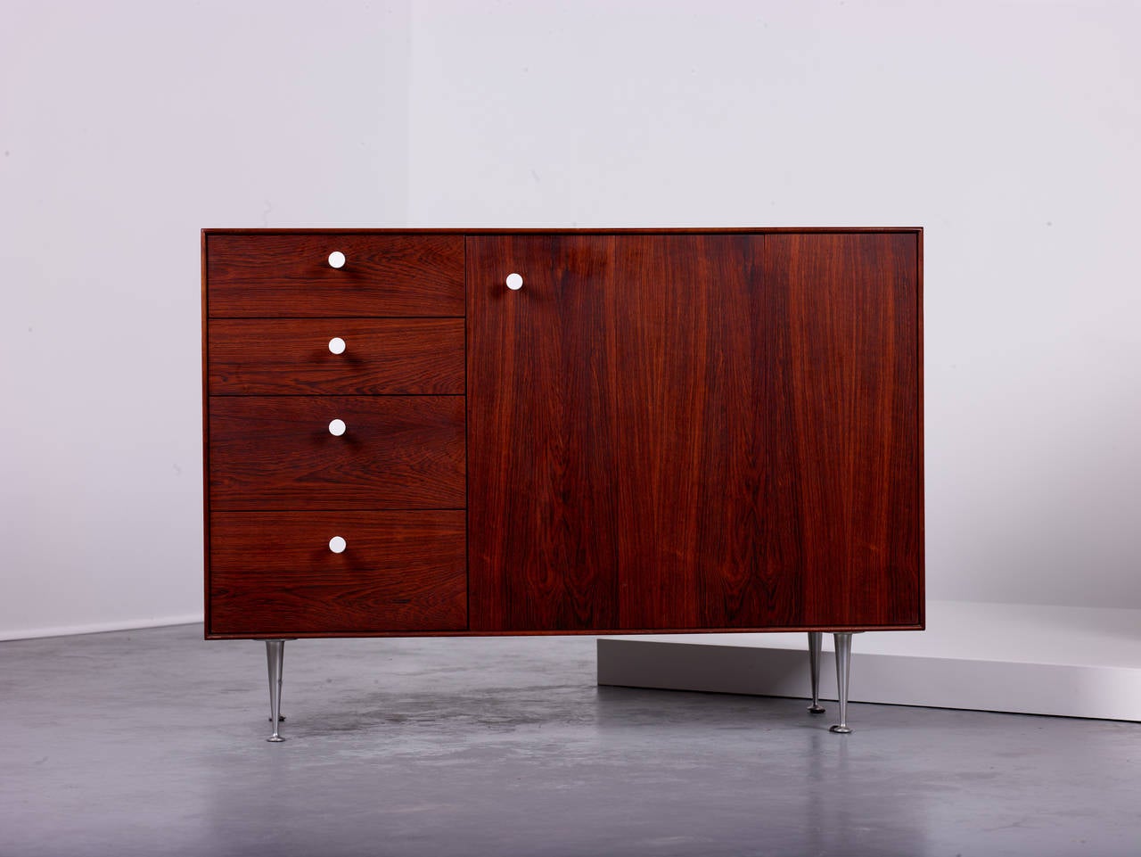 American George Nelson & Associates Thin Edge Cabinets in Rosewood, 1952