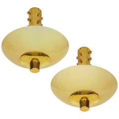 Paavo Tynell Pair of Custom Ceiling Lights for Taito Oy, 1940s
