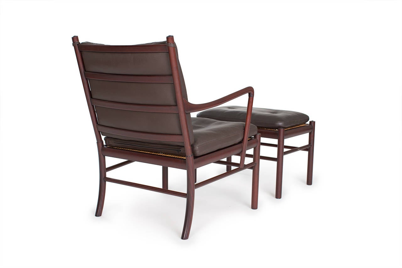 Scandinavian Modern Ole Wanscher Colonial Lounge Chair and Ottoman