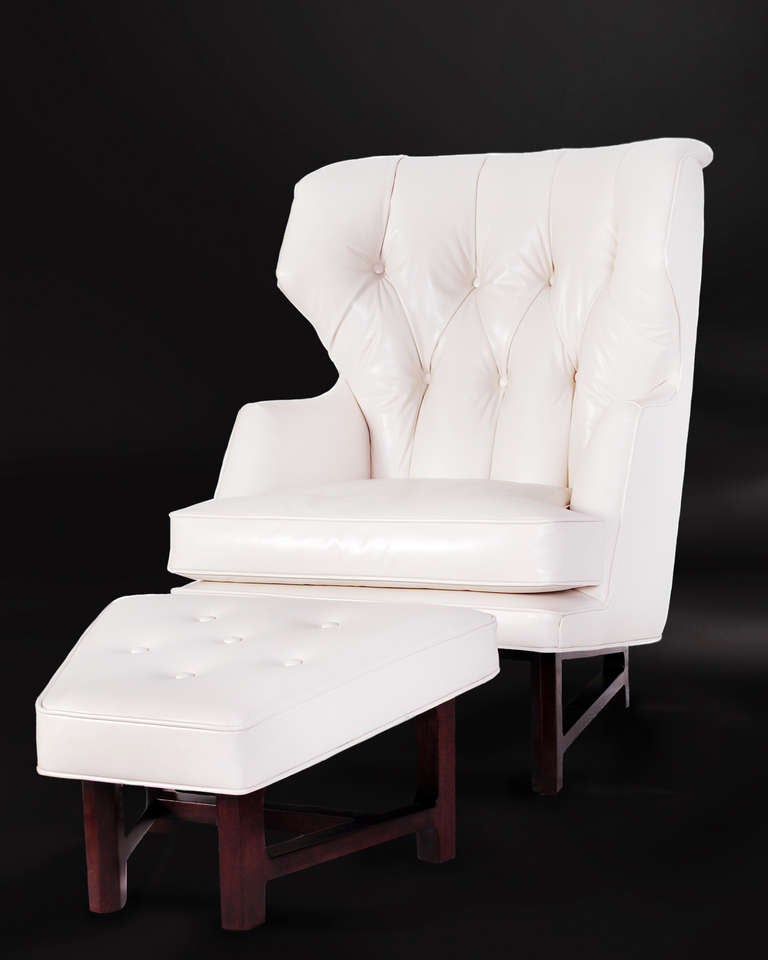 Mid-Century Modern Edward Wormley for Dunbar lounge chair and ottoman model 5761