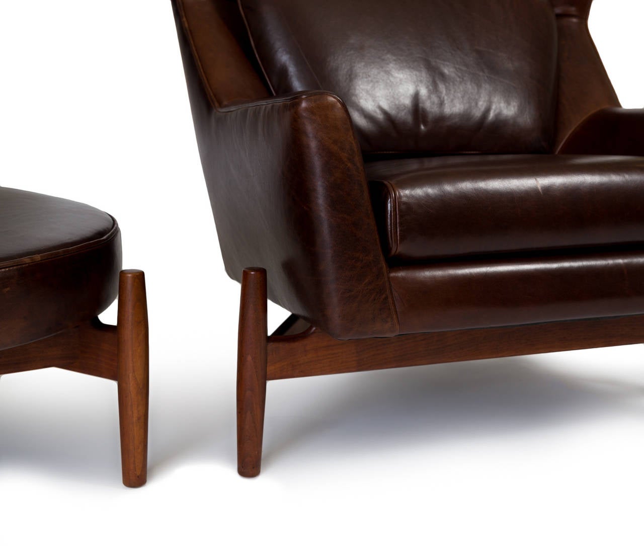 American Jens Risom Lounge Chair and Ottoman