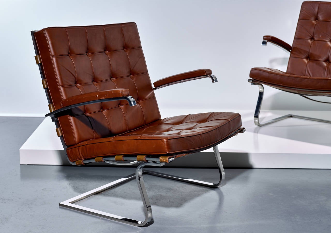 Mid-Century Modern Ludwig Mies van der Rohe Tugendhat Armchairs for Knoll International