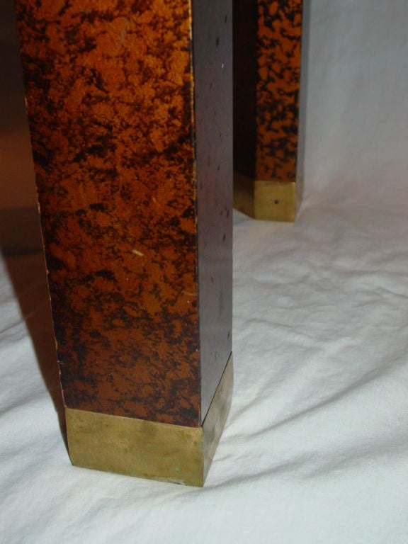 American Tortiseshell Finish Parson's Table by Henredon