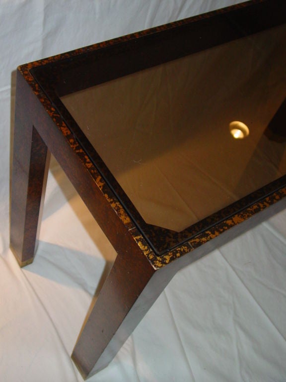 Mid-20th Century Tortiseshell Finish Parson's Table by Henredon