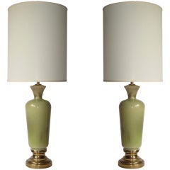 Pair of Italian Glass  Table Lamps