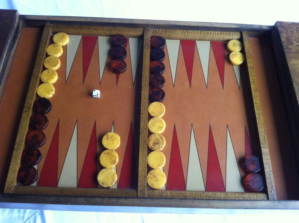 American Amazing Milo Baughman Lucite and Olive Ash Burl Backgammon Table