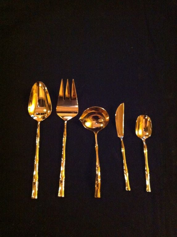 gold bamboo cutlery