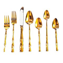 Vintage Astounding Gold Cane Bamboo Flatware