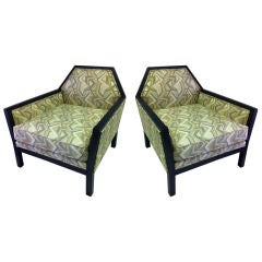 Fabulous pair of Art Deco Cubist Club Chairs