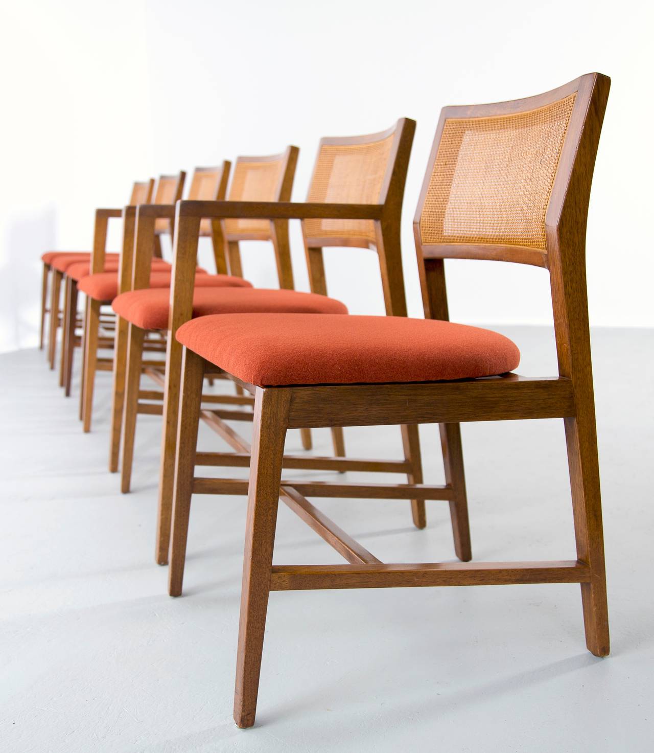 Mid-Century Modern Set of Six Edward Wormley for Dunbar Dining Chairs, 1960s