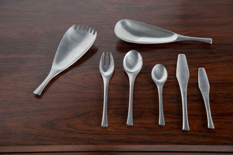 Jens Quistgaard Odin Flatware for Dansk, 59 Pieces In Excellent Condition For Sale In Houston, TX