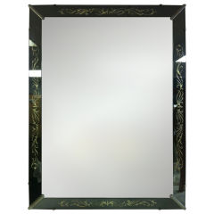 Vintage Spectacular 1940
s Verre Eglosime Wall Mirror