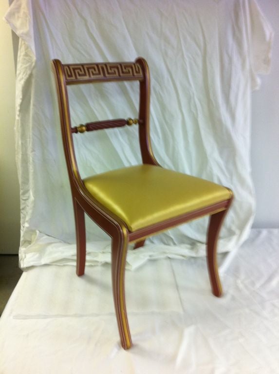 Fabulous Set of Regency Style Parcel Gilt Side Chairs