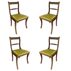 Fabulous Set of Regency Style Parcel Gilt Side Chairs