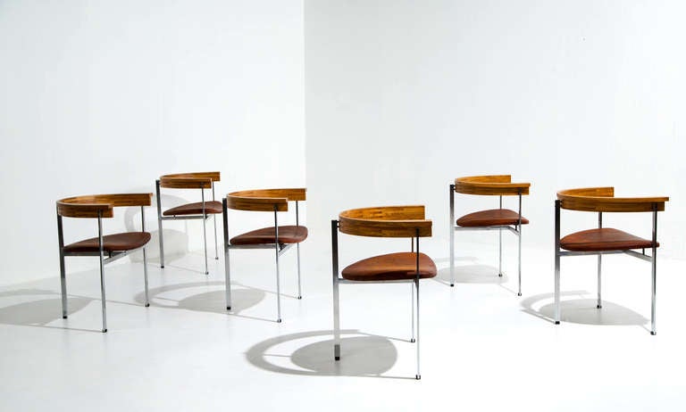 Danois Six chaises PK 11 de Poul Kjaerholm, état d'origine, 1957