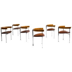 Six Poul Kjaerholm PK 11 Chairs, Original Condition, 1957