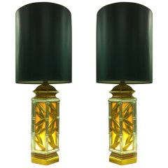Pair of Asian Modern Table Lamps in the manner of James Mont