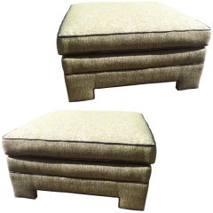 Pair of Large Ottomans by Milo Baughman