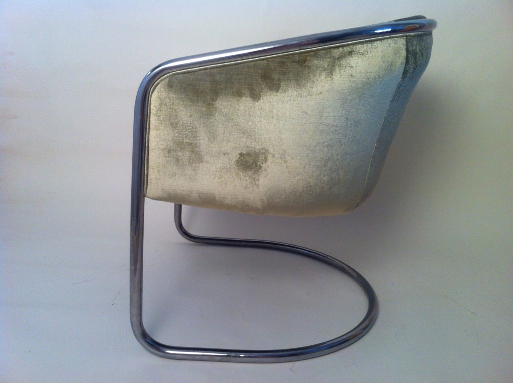 American Set of Eight Chrome Tub Chairs bt Anton Lorenz for Thonet