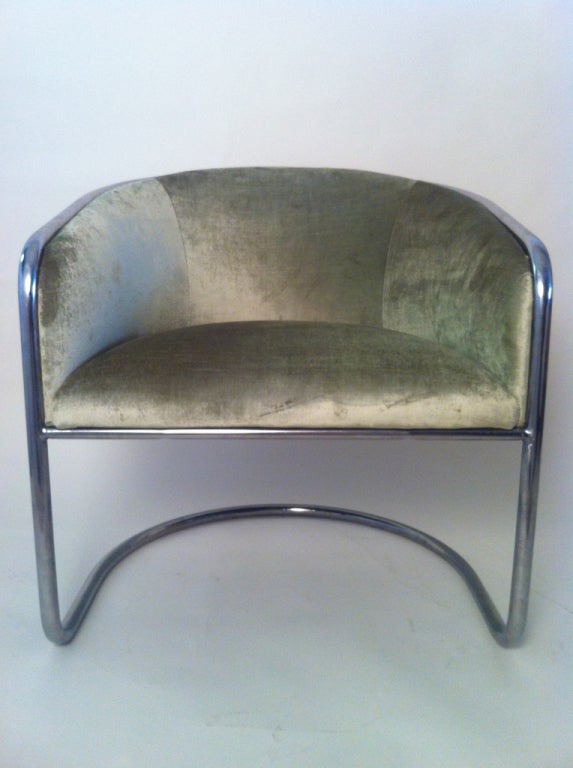 Late 20th Century Set of Eight Chrome Tub Chairs bt Anton Lorenz for Thonet