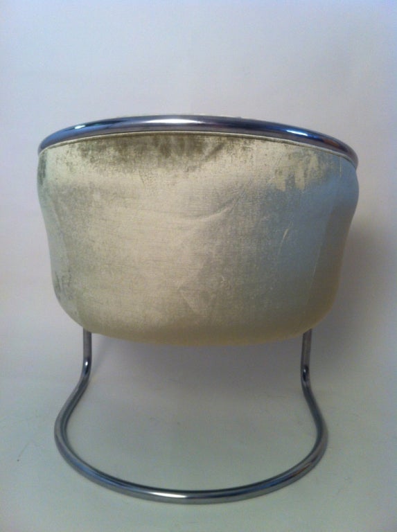 Stainless Steel Set of Eight Chrome Tub Chairs bt Anton Lorenz for Thonet