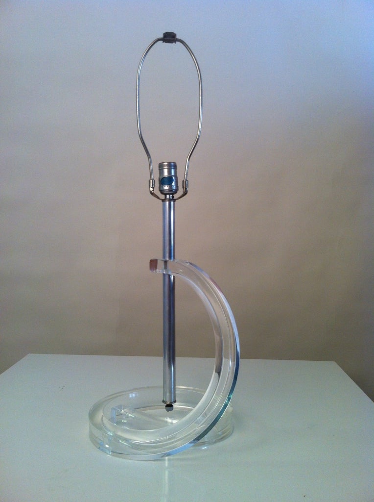 Cool Space Age Lucite "Swirl" Table Lamp