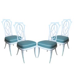 Elegant set of Four Outdoor Dining Chairs by Salterini