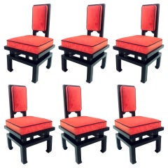 Amazing Set of Six James Mont Style Dining Chairs