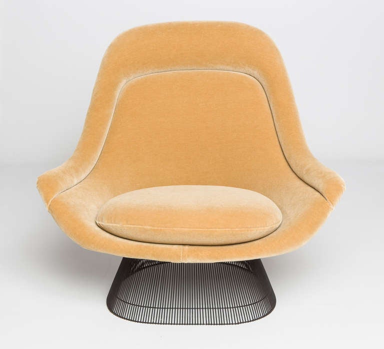 Mid-20th Century Bronze Warren Platner seating for Knoll (2 chairs, 1 settee, 1 ottoman)
