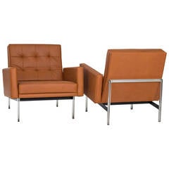 Pair of Florence Knoll Parallel Bar Lounge or Armchairs, 1955