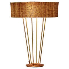 Stiffel Lamp, Brass with Original Shade, 1950s 2